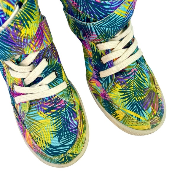 Madonna Material Girl Wedge Sneakers Sz 7 Tropical Coconut Girl Festival Shoes - Picture 7 of 16